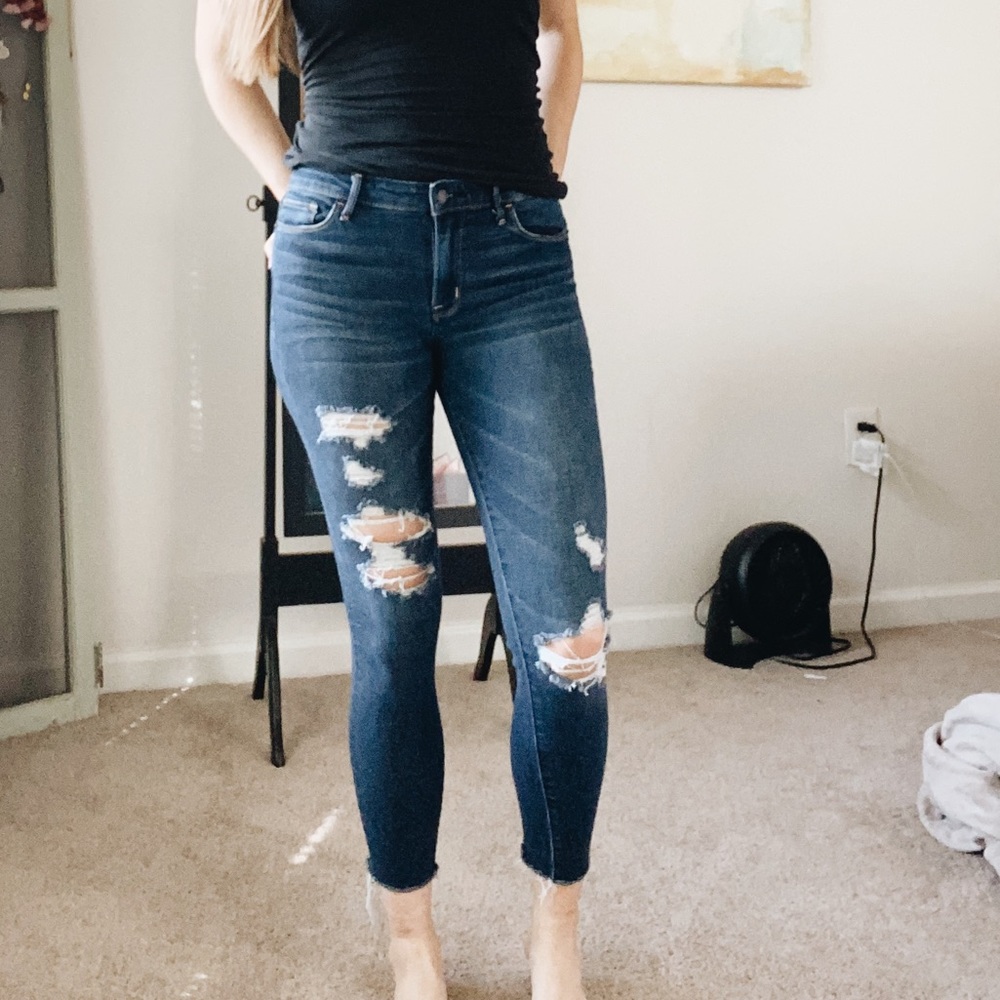 Abercrombie Ripped Jeans with Raw Hem